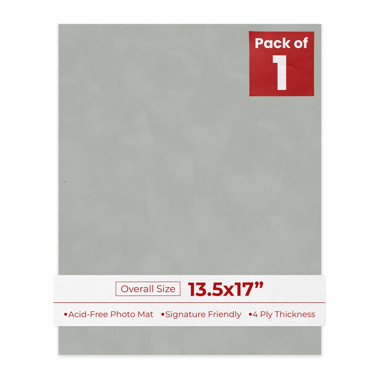 Light Grey Suede 13.5x17 Uncut Mat Board - Blank Sheets, No Opening